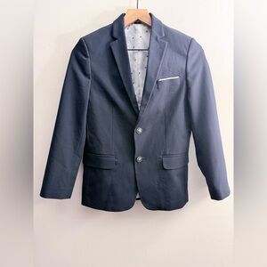 Tommy Hilfiger Boys modern Alexander Bi-Stretch Blazer Navy Blue two button 12